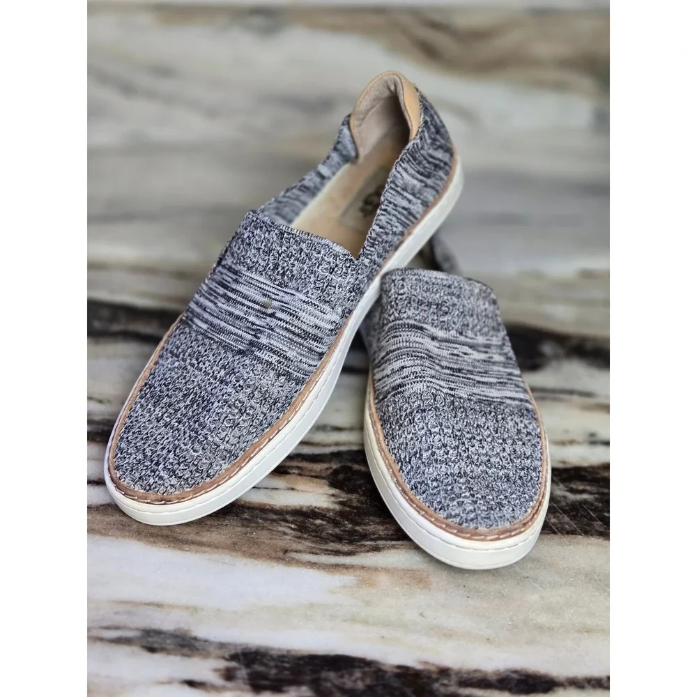 UGG‎ Sammy Chevron Knit Slip On Sneakers Grey White Marl 8.5